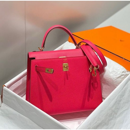 Replica Borsa Sellier Kelly 25cm Hermes Epsom Rosa rossa Imitazioni Replica Borsa Sellier Kelly 25cm Hermes Epsom Rosa rossa