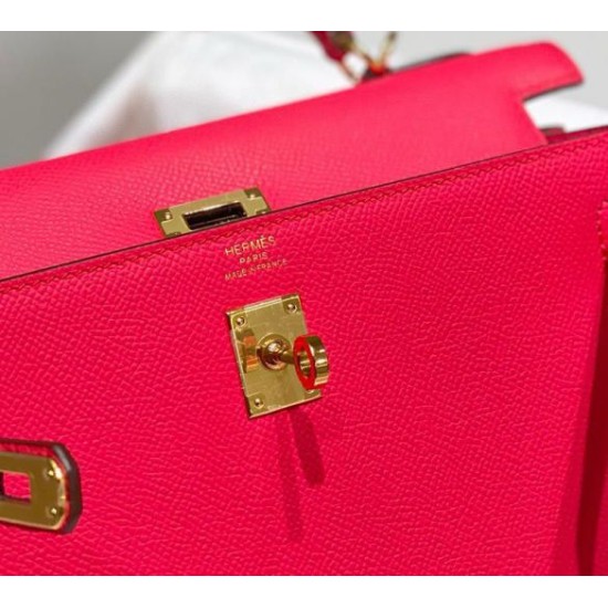 Replica Borsa Sellier Kelly 25cm Hermes Epsom Rosa rossa Imitazioni Replica Borsa Sellier Kelly 25cm Hermes Epsom Rosa rossa