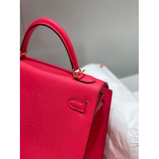 Replica Borsa Sellier Kelly 25cm Hermes Epsom Rosa rossa Imitazioni Replica Borsa Sellier Kelly 25cm Hermes Epsom Rosa rossa