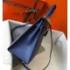 Replica Borse Hermes Kelly 28cm blu Epsom GHW