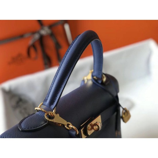 Replica Borse Hermes Kelly 28cm blu Epsom GHW