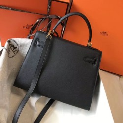 Replica Borse Hermes Kelly 28cm Epsom Nero GHW Imitazioni Replica Borse Hermes Kelly 28cm Epsom Nero GHW
