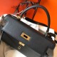 Replica Borse Hermes Kelly 28cm Epsom Nero GHW