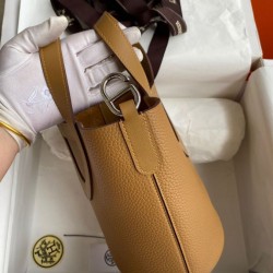 Replica Borsa tote Hermes In The Loop 18 fatta a mano marrone Clemence