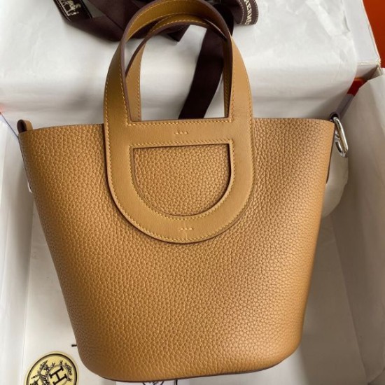 Replica Borsa tote Hermes In The Loop 18 fatta a mano marrone Clemence Imitazioni Replica Borsa tote Hermes In The Loop 18 fatta a mano marrone Clemence