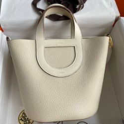 Replica Borse Imitazioni tote Hermes In The Loop 18 fatta a mano beige clemence