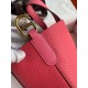 Replica Borsa tote Hermes In The Loop 18 fatta a mano rosa clemence