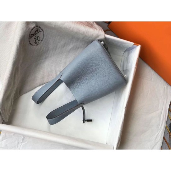 Replica Borsa Tote Hermes Picotin Lock 18/22 Blu Clemence