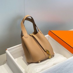 Borse Tote Hermes Picotin Lock 18/22 Marrone Clemence