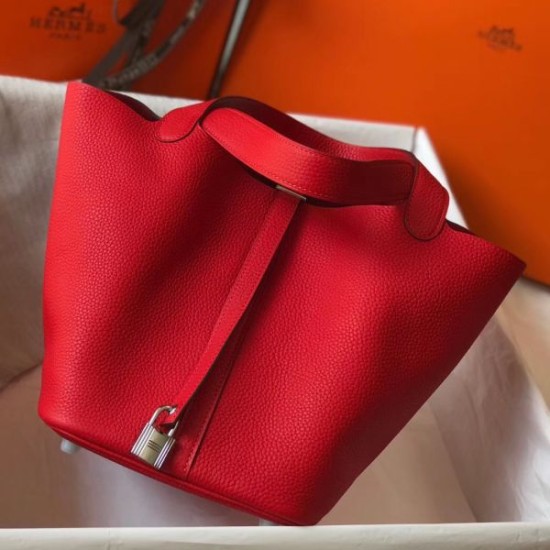 Replica Borsa Tote Hermes Picotin Lock 18/22 Rosso Clemence Imitazioni Replica Borsa Tote Hermes Picotin Lock 18/22 Rosso Clemence