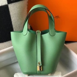 Replica Borsa Tote Hermes Picotin Lock 18/22 Verde Clemence