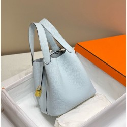 Borse Tote Hermes Picotin Lock 18/22 Azzurro Clemence Borse Tote Hermes Picotin Lock 18/22 Azzurro Clemence