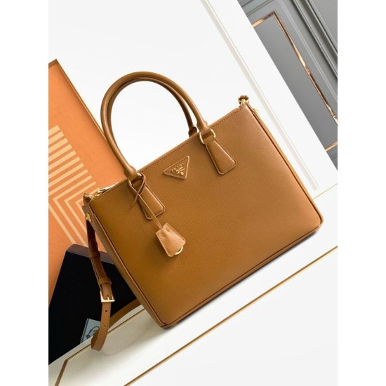 Replica Bora Pari grande Prada Galleria Saffiano marrone Riproduzione Fedele Bora Pari replica grande Prada Galleria Saffiano marrone imitazioni