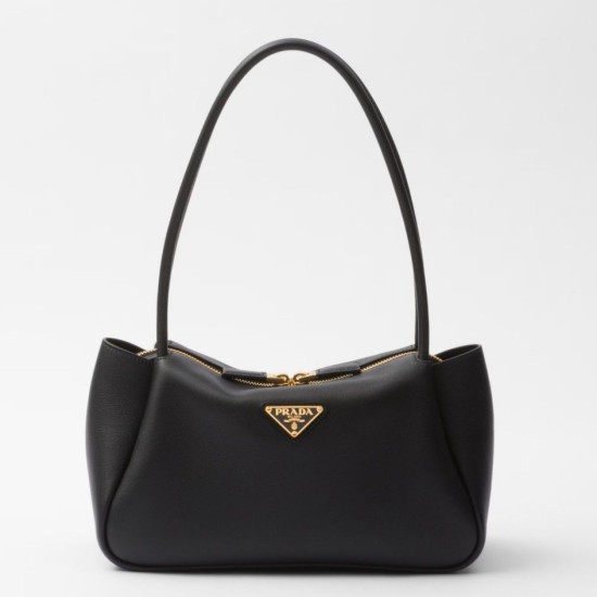 Replica Borsa a tracolla Prada con logo triangolare nero Riproduzione Fedele Borsa a tracolla Prada con logo triangolare nero imitazioni