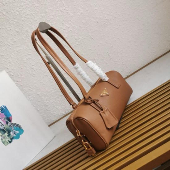 Riproduzione Fedele Borsa media Prada con lucchetto caramello imitazioni