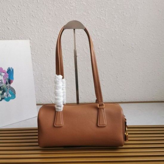 Riproduzione Fedele Borsa media Prada con lucchetto caramello imitazioni