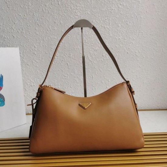 Riproduzione Fedele Imitazione Prada Aimee Large Shoulder Bag Marrone imitazioni