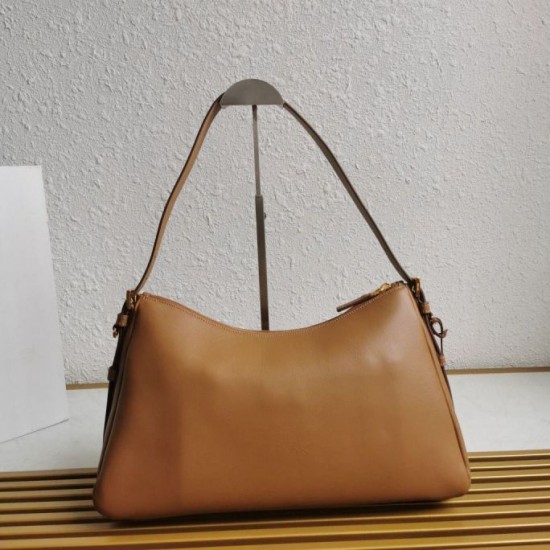 Riproduzione Fedele Imitazione Prada Aimee Large Shoulder Bag Marrone imitazioni