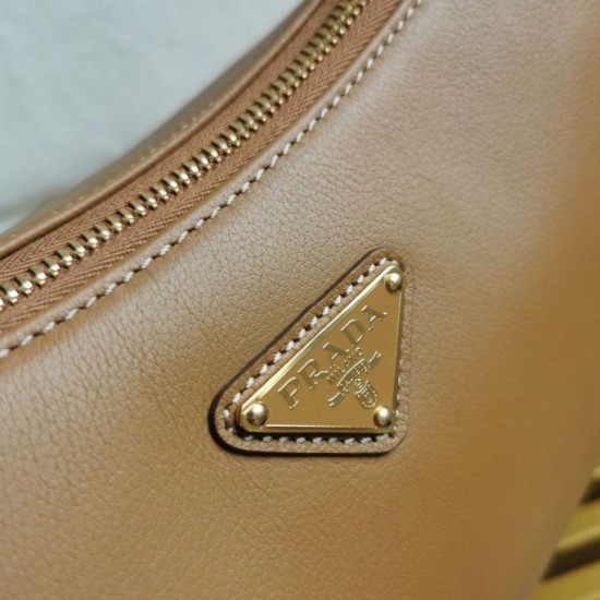 Riproduzione Fedele Imitazione Prada Aimee Large Shoulder Bag Marrone imitazioni