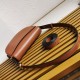 Replica Prada Arque Shoulder Bag con Flap Brown Riproduzione Fedele Prada Arque Shoulder Bag con Flap Brown imitazioni