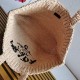 Riproduzione Fedele Borsa tote grande Prada all'uncinetto in filato effetto rafia beige imitazioni