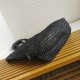 Riproduzione Fedele Prada Large Crochet Tote Bag Raffia-effect Yarn Nero imitazioni