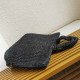 Riproduzione Fedele Prada Large Crochet Tote Bag Raffia-effect Yarn Nero imitazioni