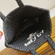 Riproduzione Fedele Prada Large Crochet Tote Bag Raffia-effect Yarn Nero imitazioni