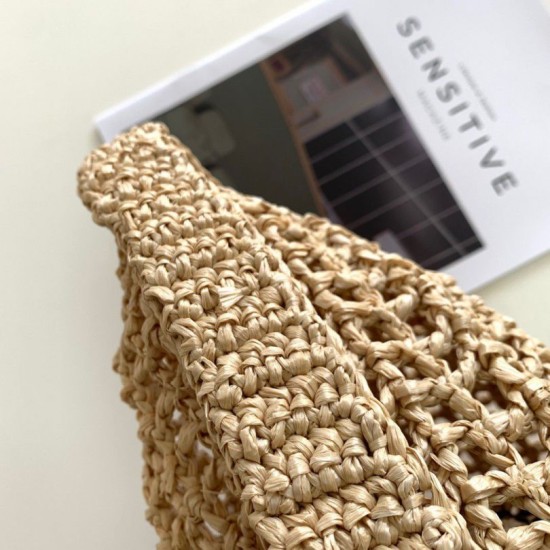 Riproduzione Fedele Prada Small Tote Bag Raffia Intrecciata Beige imitazioni