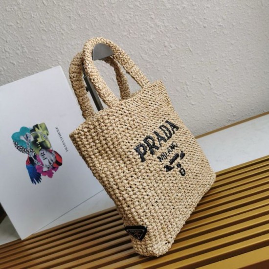 Replica Imitazione Prada Small Crochet Tote Bag Raffia-effect Yarn Beige Riproduzione Fedele Imitazione Prada Small Crochet Tote Bag Raffia-effect Yarn Beige imitazioni
