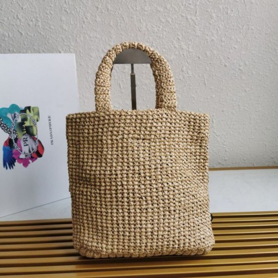 Replica Imitazione Prada Small Crochet Tote Bag Raffia-effect Yarn Beige Riproduzione Fedele Imitazione Prada Small Crochet Tote Bag Raffia-effect Yarn Beige imitazioni