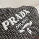 Riproduzione Fedele Borse Replica tote piccola Prada all'uncinetto in filato effetto rafia nero imitazioni