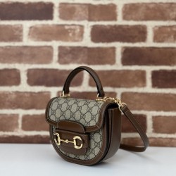 Replica Borsa mini con manico superiore Gucci Horsebit 1955 781387 marrone Riproduzione Fedele Borsa mini con manico superiore Gucci Horsebit 1955 781387 marrone imitazioni