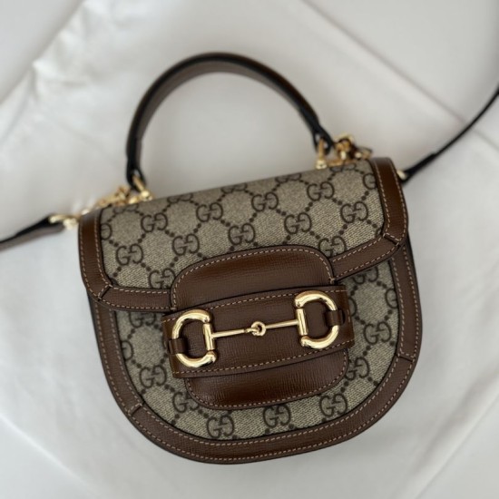 Replica Borsa mini con manico superiore Gucci Horsebit 1955 781387 marrone Riproduzione Fedele Borsa mini con manico superiore Gucci Horsebit 1955 781387 marrone imitazioni