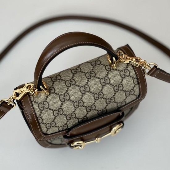 Replica Borsa mini con manico superiore Gucci Horsebit 1955 781387 marrone Riproduzione Fedele Borsa mini con manico superiore Gucci Horsebit 1955 781387 marrone imitazioni