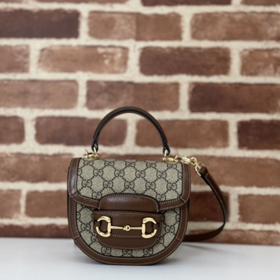 Replica Borsa mini con manico superiore Gucci Horsebit 1955 781387 marrone Riproduzione Fedele Borsa mini con manico superiore Gucci Horsebit 1955 781387 marrone imitazioni