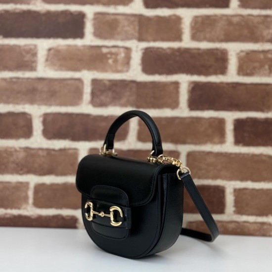 Replica Imitazione Borsa mini con manico superiore Gucci Horsebit 1955 781387 nero Riproduzione Fedele Imitazione Borsa mini con manico superiore Gucci Horsebit 1955 781387 nero imitazioni