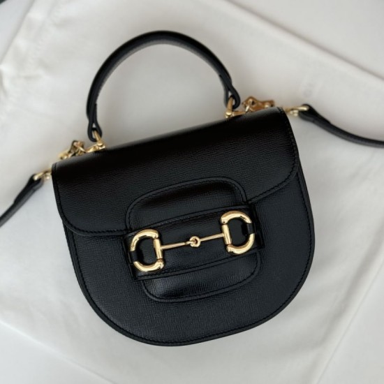 Replica Imitazione Borsa mini con manico superiore Gucci Horsebit 1955 781387 nero Riproduzione Fedele Imitazione Borsa mini con manico superiore Gucci Horsebit 1955 781387 nero imitazioni
