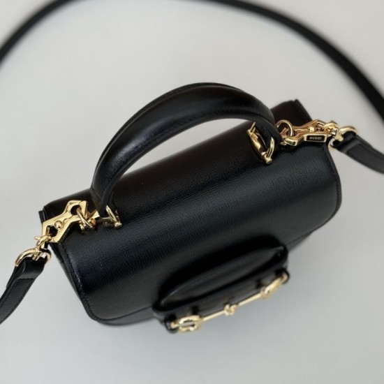 Replica Imitazione Borsa mini con manico superiore Gucci Horsebit 1955 781387 nero Riproduzione Fedele Imitazione Borsa mini con manico superiore Gucci Horsebit 1955 781387 nero imitazioni