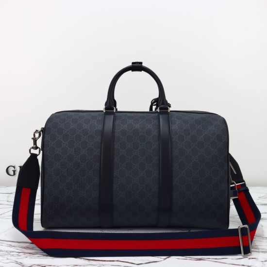 Replica Gucci Men GG Supreme Duffle Bag 792074 Nero Riproduzione Fedele Gucci Men GG Supreme Duffle Bag 792074 Nero imitazioni