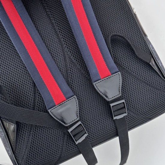 Replica Gucci GG Supreme Men backpack 792123 Nero Riproduzione Fedele Gucci GG Supreme Men backpack 792123 Nero imitazioni