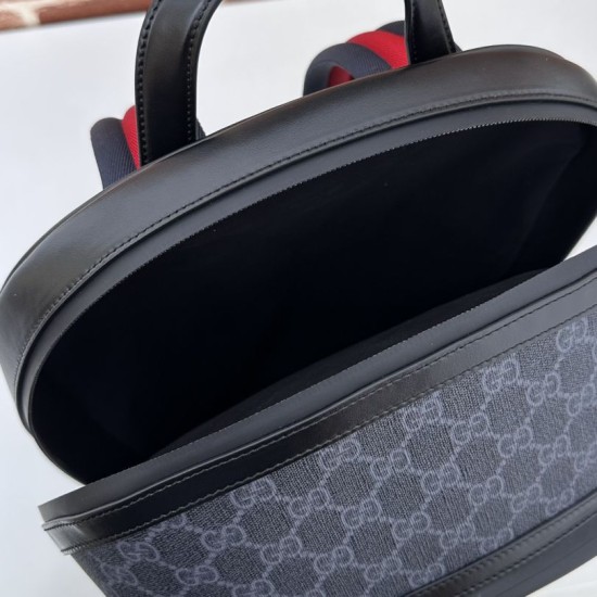 Replica Gucci GG Supreme Men backpack 792123 Nero Riproduzione Fedele Gucci GG Supreme Men backpack 792123 Nero imitazioni