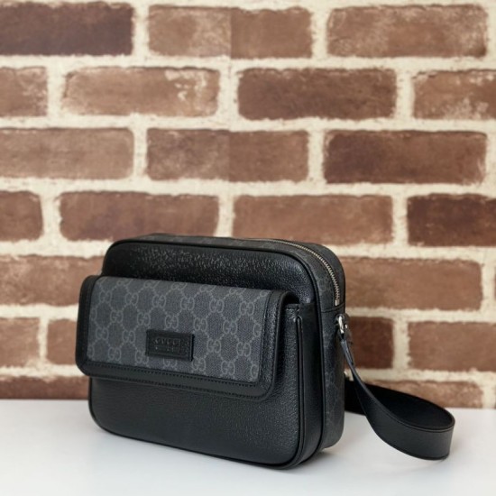 Riproduzione Fedele Borsa piccola Gucci Borsa a tracolla GG Uomo con etichetta 795464 Nero imitazioni