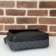 Riproduzione Fedele Borsa piccola Gucci Borsa a tracolla GG Uomo con etichetta 795464 Nero imitazioni