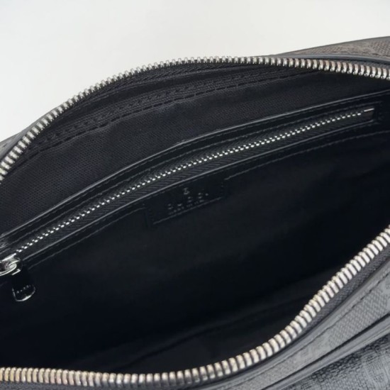 Riproduzione Fedele Borsa piccola Gucci Borsa a tracolla GG Uomo con etichetta 795464 Nero imitazioni