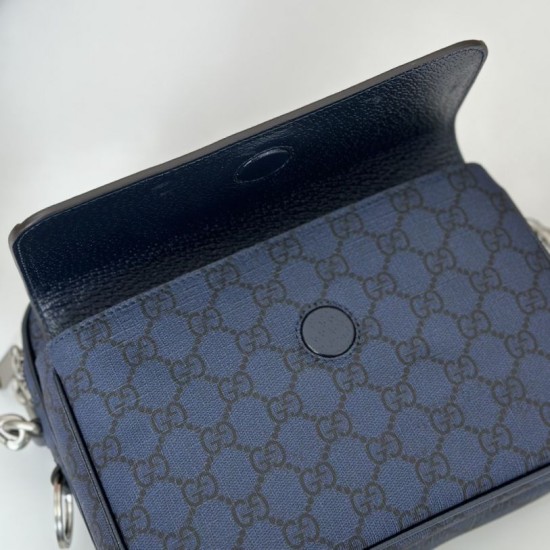 Replica Borsa a tracolla piccola Gucci Ophidia da uomo 802170 blu scuro Riproduzione Fedele Borsa a tracolla piccola Gucci Ophidia da uomo 802170 blu scuro imitazioni