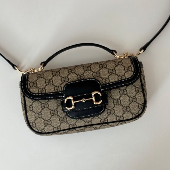 Replica Dettagli perfetti Gucci 815206 Horsebit 1955 Perfetta piccola morbida con manico superiore Nero Riproduzione Fedele Dettagli perfetti Gucci 815206 Horsebit 1955 Replica Perfetta piccola morbida con manico superiore Nero imitazioni