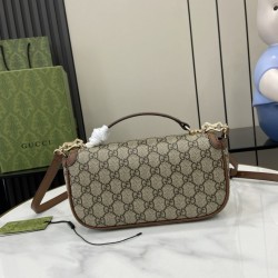 Replica Gucci 815206 Horsebit 1955 Soft piccola borsa con manico superiore Marrone Riproduzione Fedele Gucci 815206 Horsebit 1955 Soft piccola borsa con manico superiore Marrone imitazioni