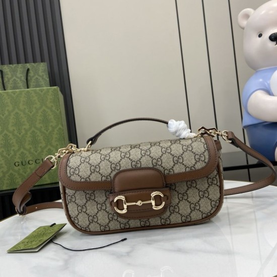 Replica Gucci 815206 Horsebit 1955 Soft piccola borsa con manico superiore Marrone Riproduzione Fedele Gucci 815206 Horsebit 1955 Soft piccola borsa con manico superiore Marrone imitazioni