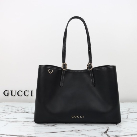 Replica Borse tote media Gucci GG Emblem 815213 nero Riproduzione Fedele Borse Replica tote media Gucci GG Emblem 815213 nero imitazioni